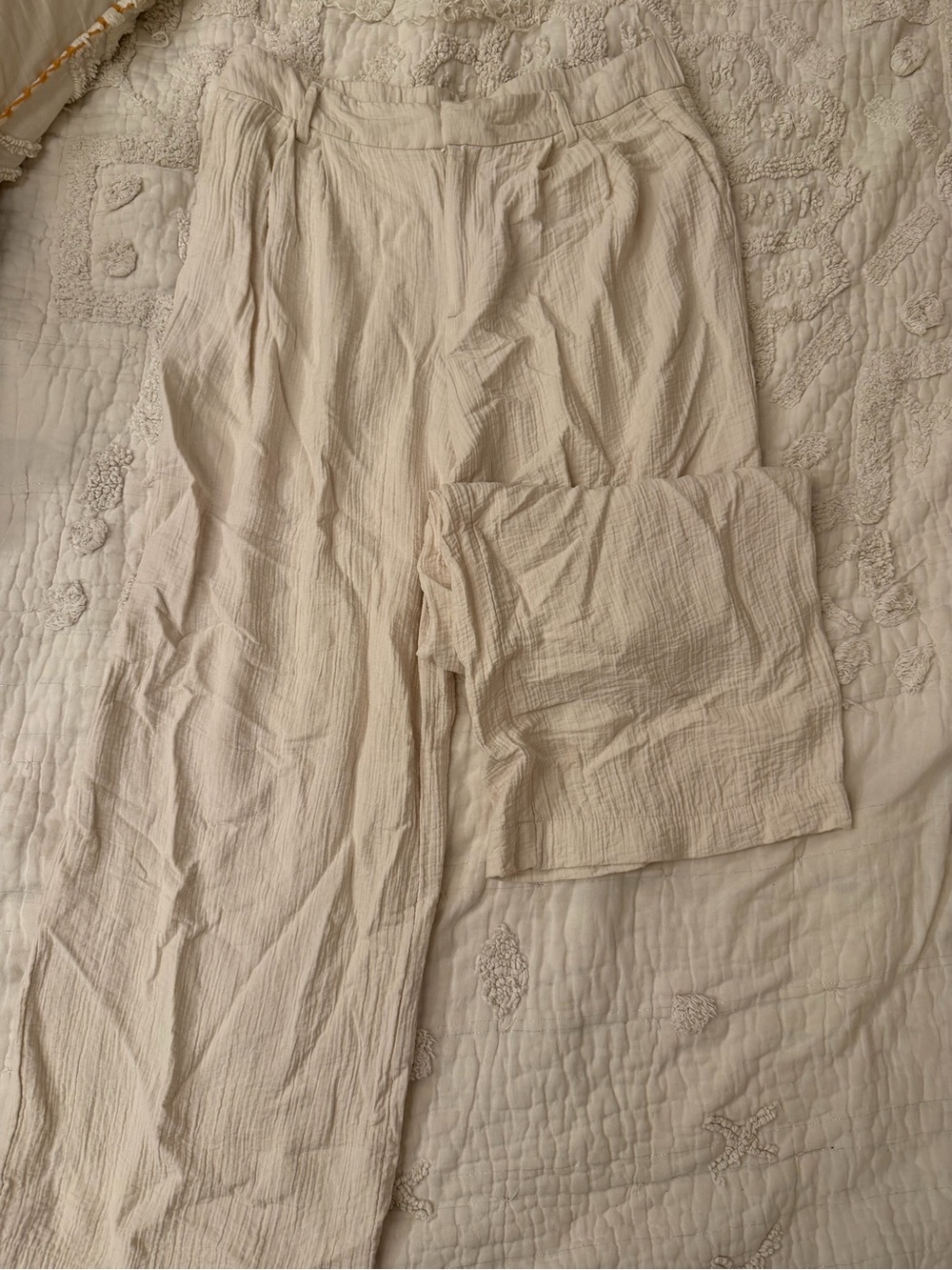 A New Day Cream Gauze Trouser wide leg Pants size 12